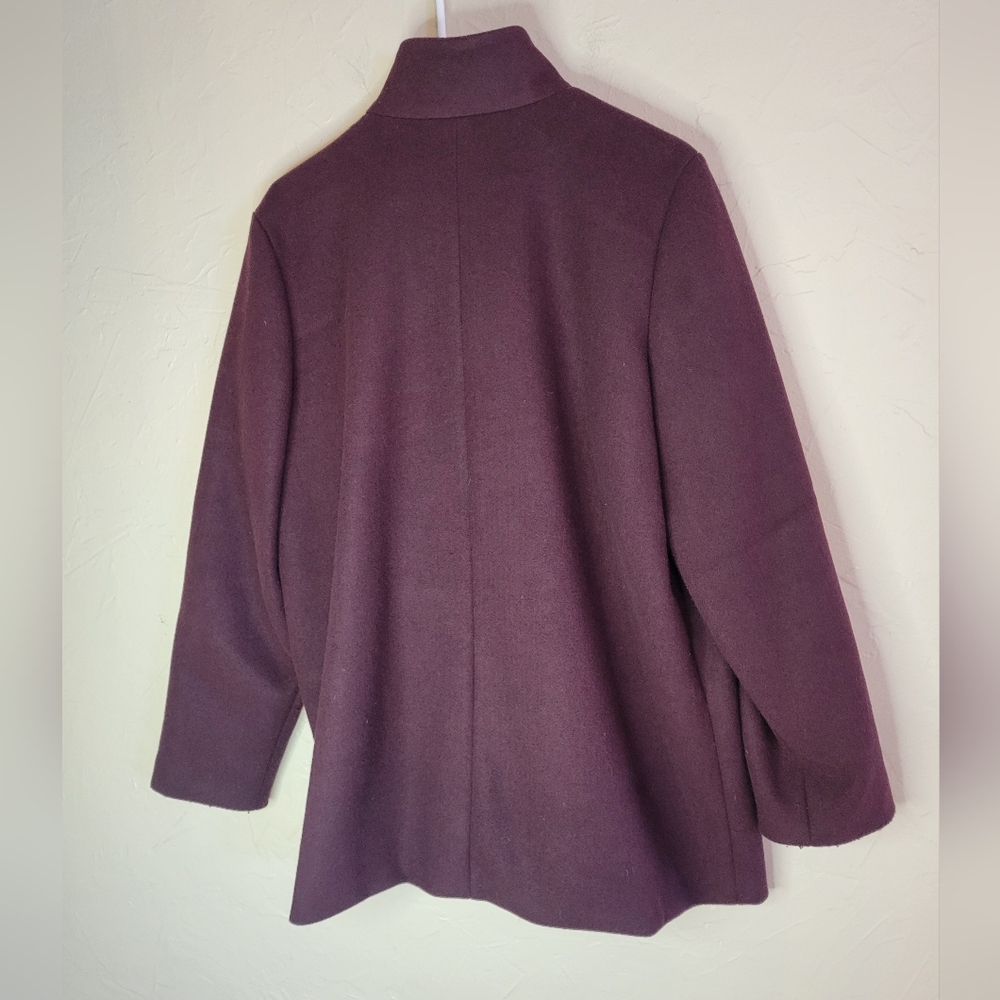 Old Navy brushed maroon button close fully lined car coat, sz L - Picture 5 of 6